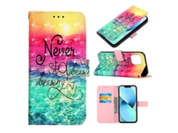 Capa De Couro Flip Horizontal Com Pintura 3d Para Iphone 14 Plus