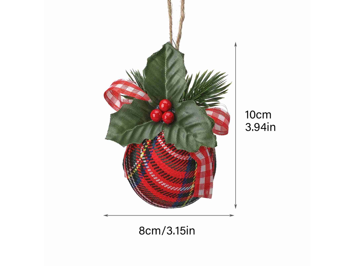 Laxiscreed Bola De Natal De 8cm Com Tecido Escocês E Embalagem Elegante Para Decoração Festiva