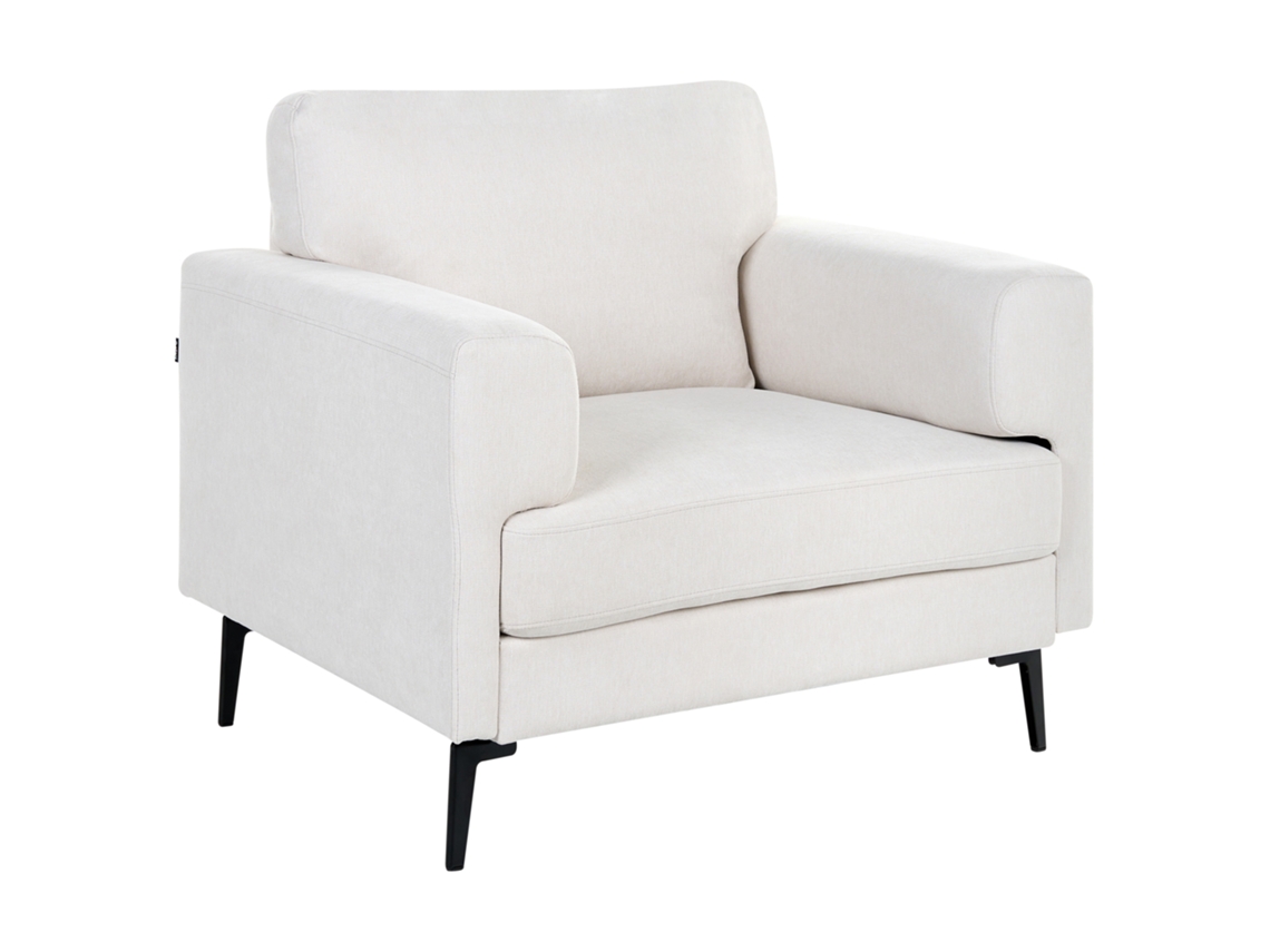 Poltrona BELIANI Lousto de Tecido Creme Claro 102x65x85