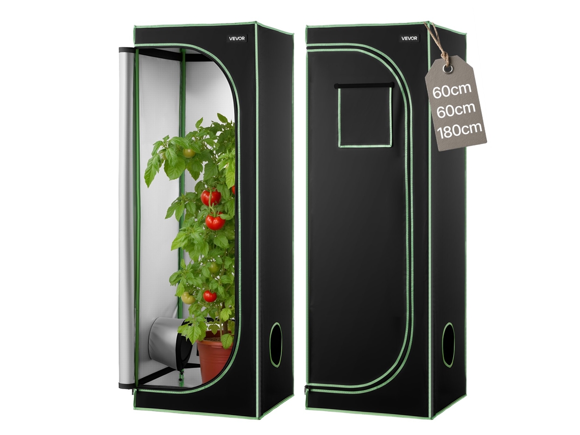 Vevor Armário De Cultivo Interior Com Janela 60x60x180 Cm Para Plantas E Flores
