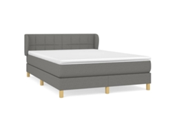 Cama com Molas/Colchão 140x200 Cm em Tecido Cinzento Escuro MAISON EXCLUSIVE