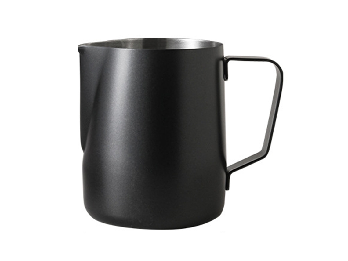 Jarra De Leite 304 Aço Inoxidável Com Escala Espessada Design 350ml Copo De Espumador Para Espumar Leite Preto
