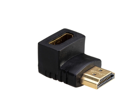 Adaptador HDMI M-F angulado a 90º preto