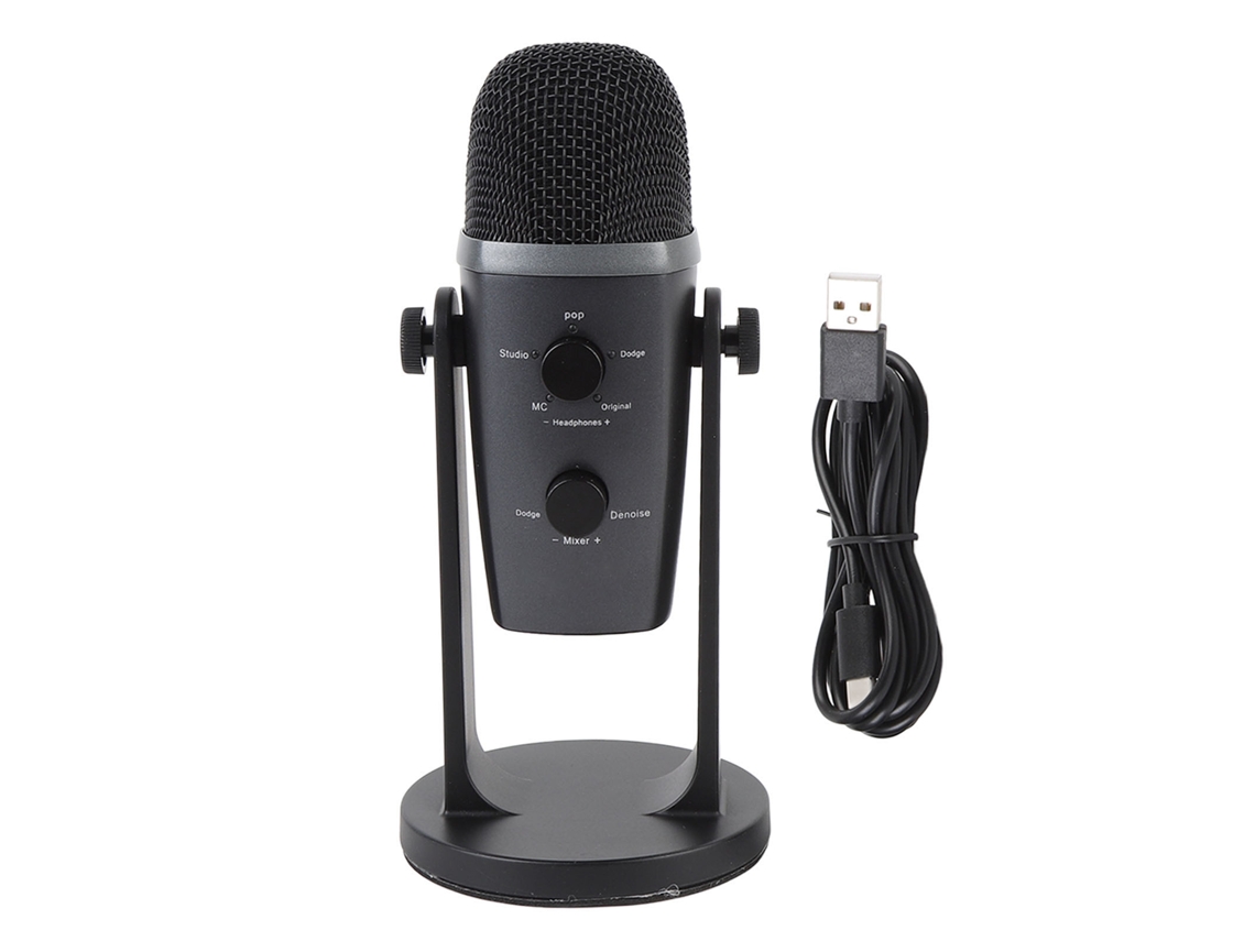 Usb Condenser Microphone Aluminum Alloy Wired Connection Clear Sound Gaming Microphone For Phone Computer Tablet LAXISCREED