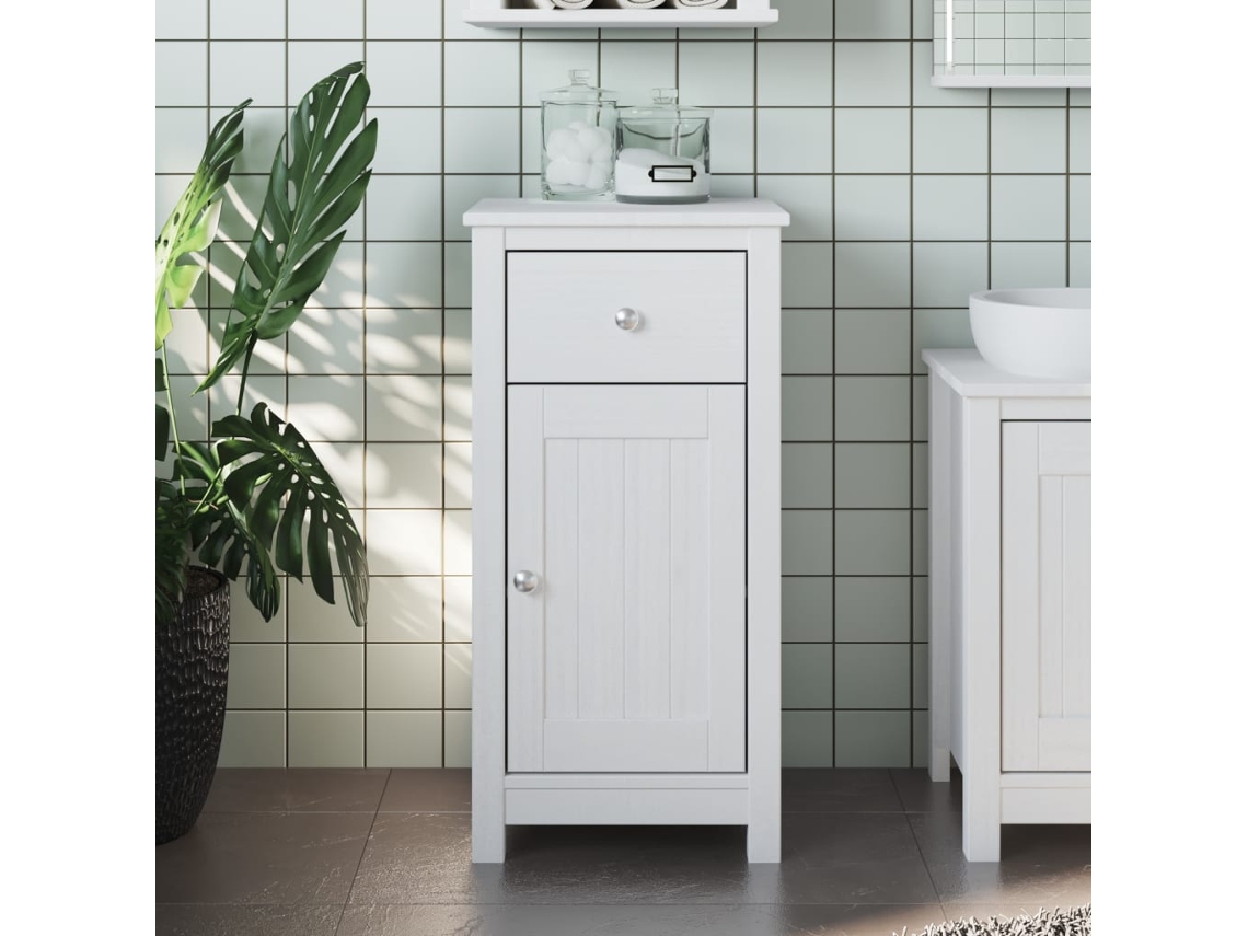 Vidaxl Móvel De Casa De Banho Berg 40x34x80 Cm Pinho Maciço Branco