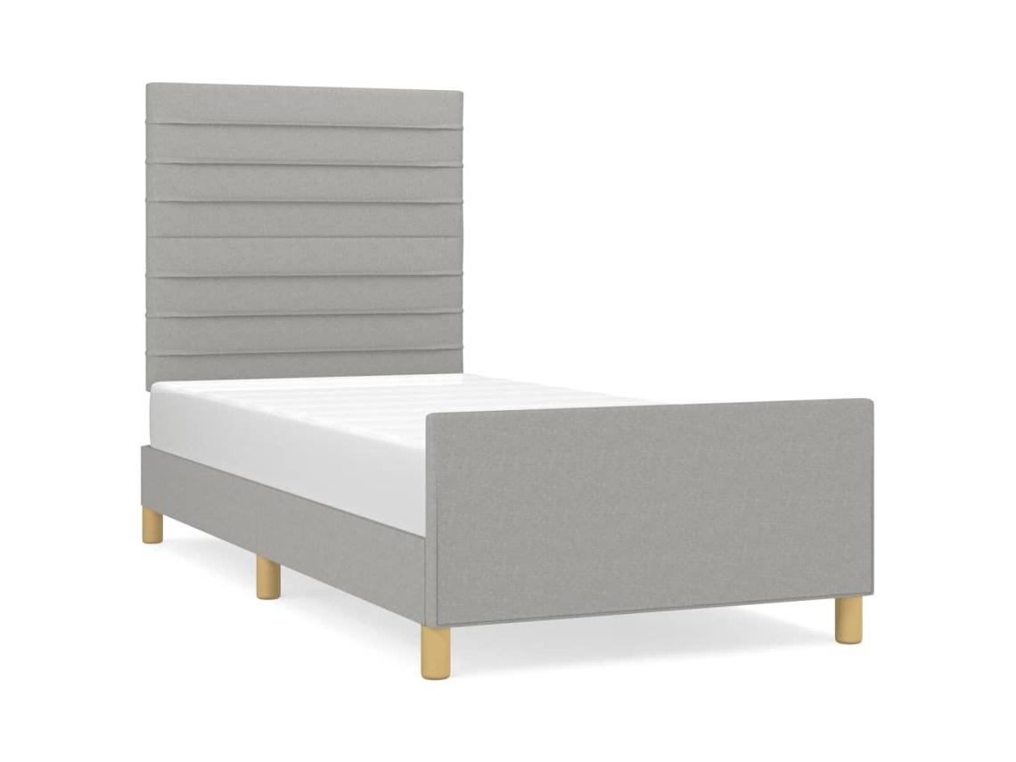 Estrutura de Cama sem Colchão 80x200 Cm Tecido Cinzento claro MAISON EXCLUSIVE