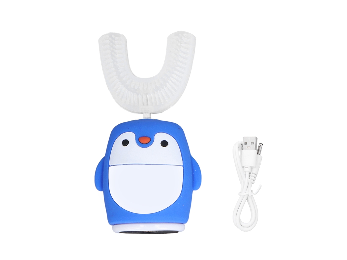 Escova de Dentes Elétrica Ultrassônica, Recarregável, Silicone, Branqueamento, Branco