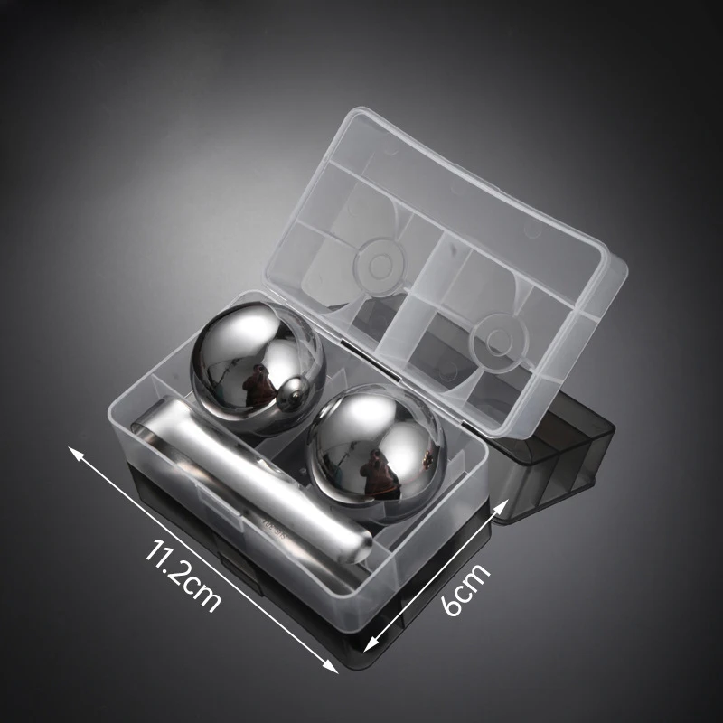 Bolas de Gelo Redondas em Aço Inoxidável, Reutilizáveis, Adequadas para Resfriar Bebidas. MDUG (prateado, com Clipes)
