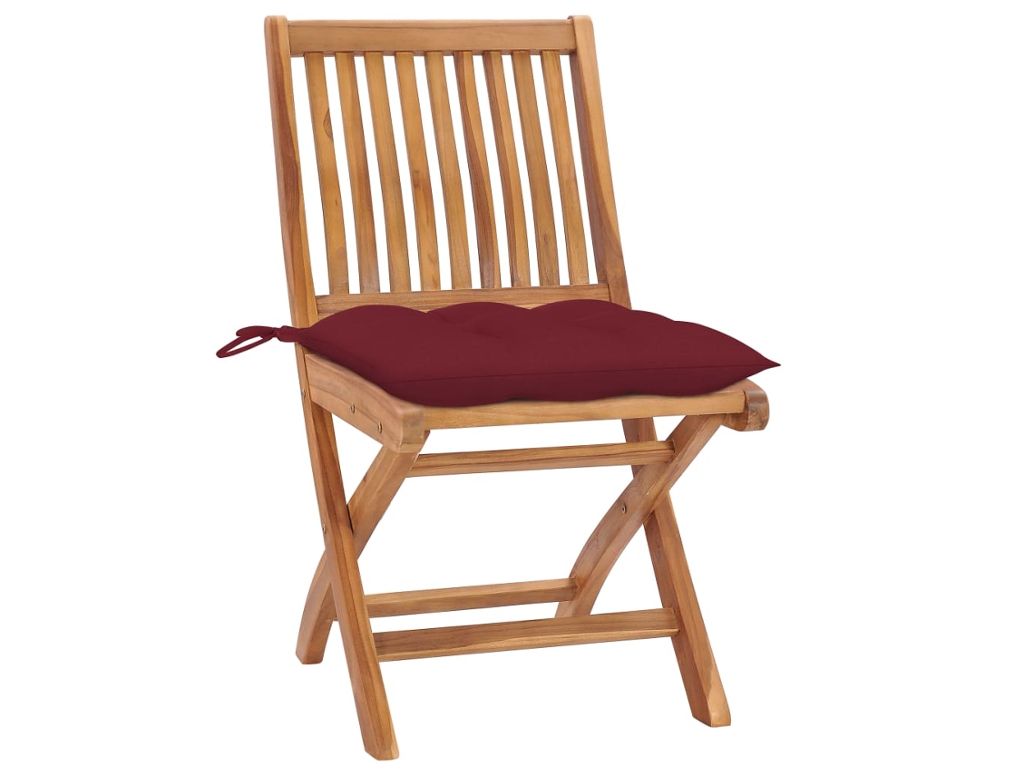 Maison Exclusive - Cadeiras De Jardim Dobráveis C/ Almofadões 8 Pcs Teca Maciça
