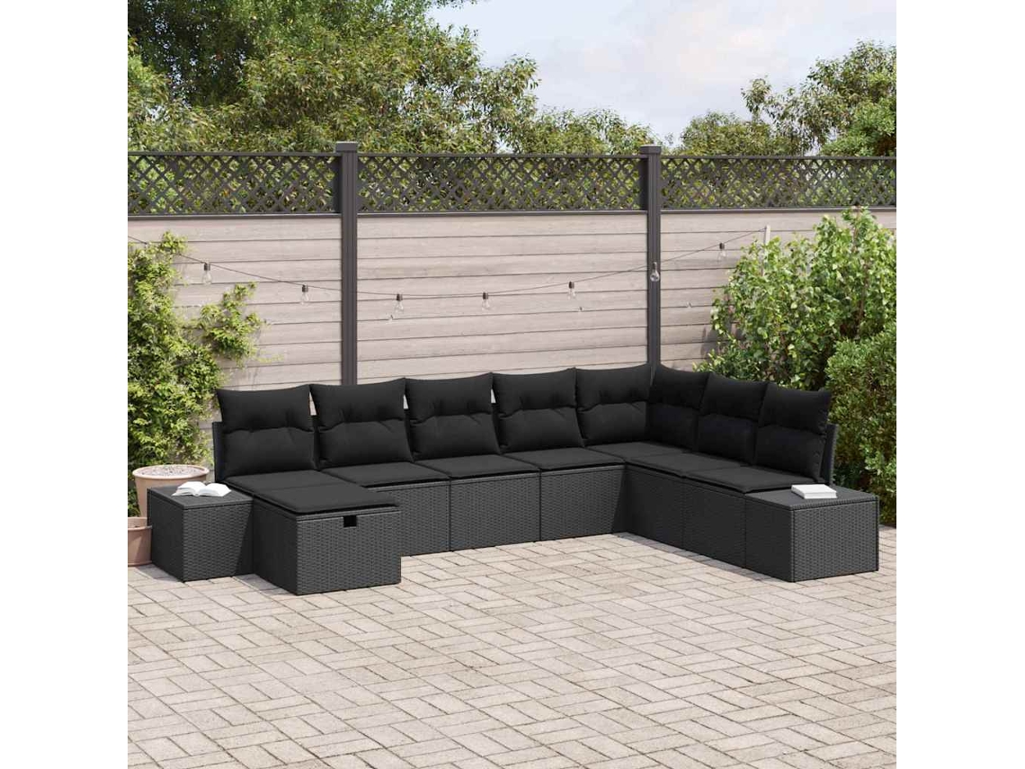 Vidaxl 8 Unid. Preto
