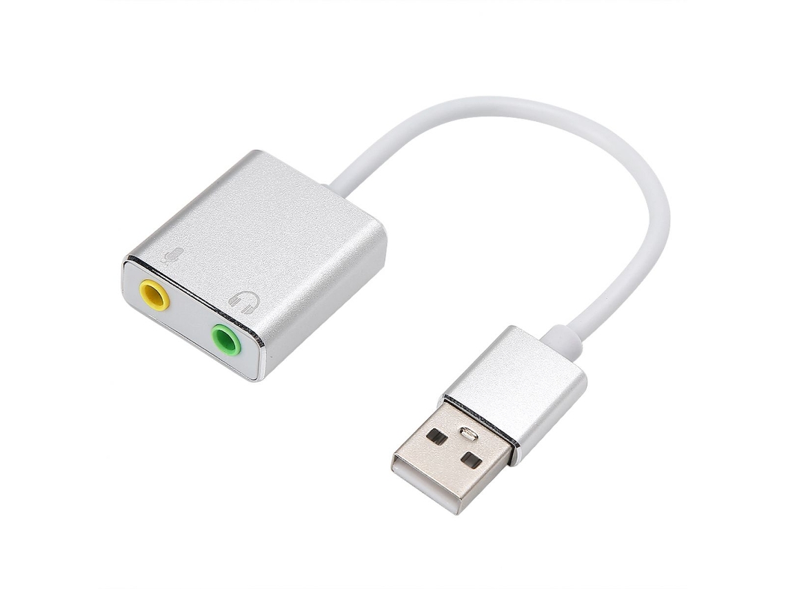 Adaptador de Áudio Externo para Placa Som, Conexão Usb com Plug And Play e Som Hifi, Celulares, Tablets, Laptops, Saída Estéreo. AQUAFORGE