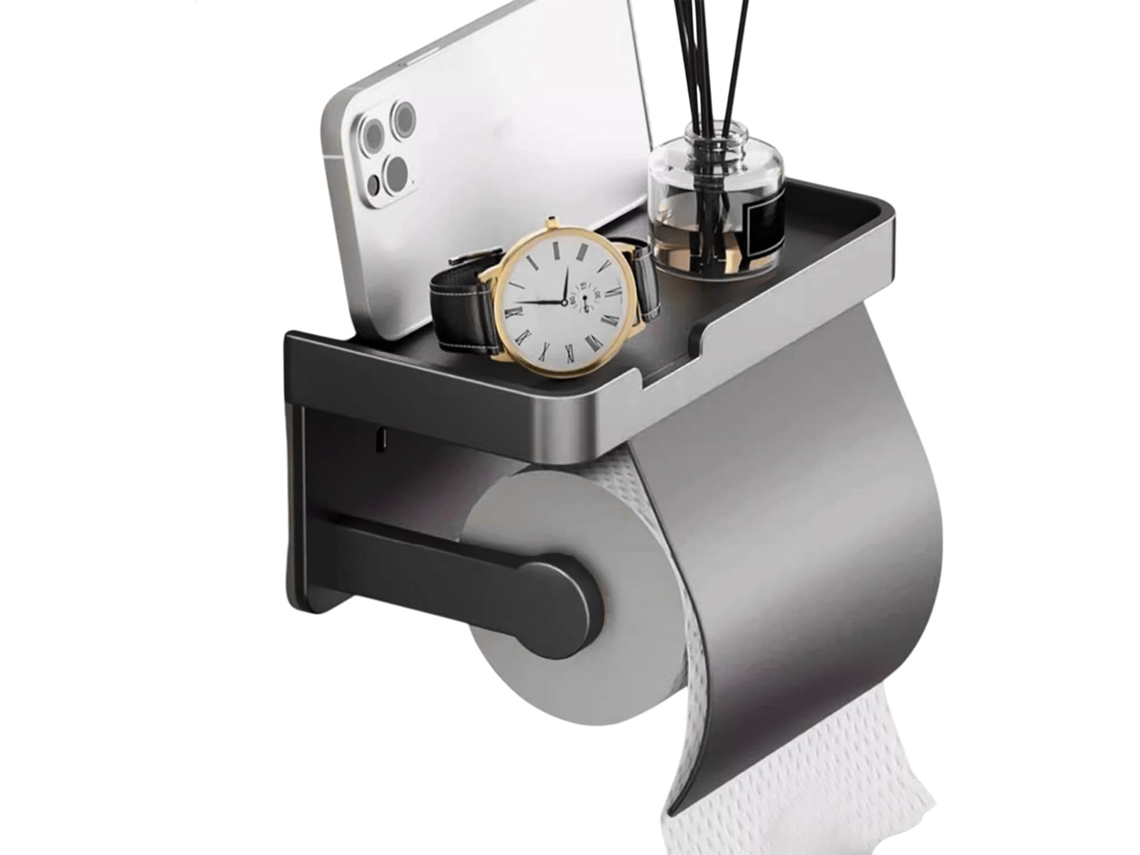 Suporte Para Papel Higiênico, Dispensador De Papel Higiênico Para Banheiro Com Prateleira Para Celular |