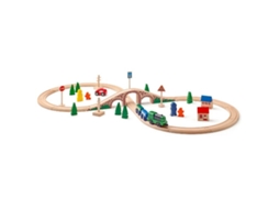 Conjunto De Trem Woody Woody Com Locomotiva Elétrica Em Toneladas