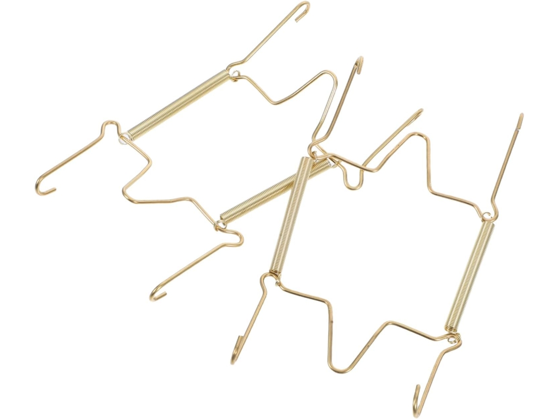 Conjunto De 2 Suportes De Parede Resistentes Para Pratos Decorativos, Ganchos De Metal Dourado Com M Gokoco