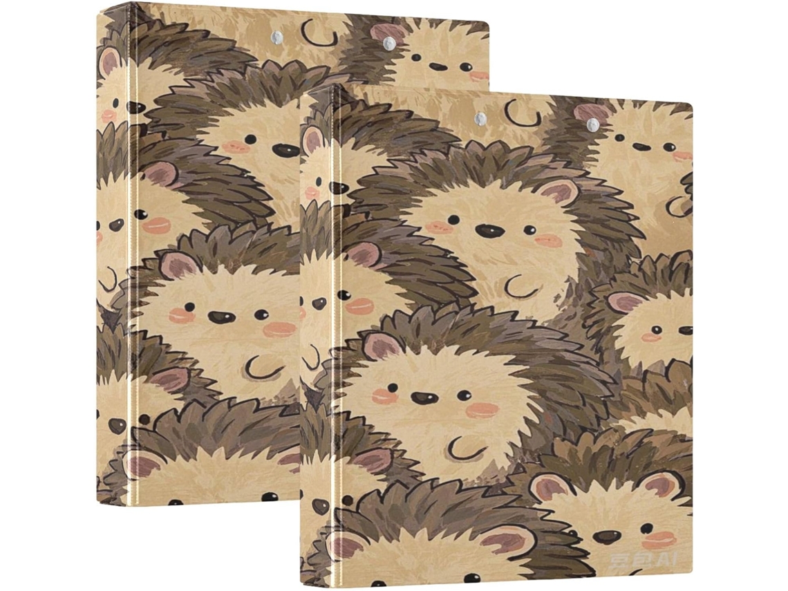 Caixa com 3 anéis com design Ouriço Fofo, 3,8 cm, 1 2 Polegadas, com camada de saco, embalagem com 1 2 de massas sortidas.