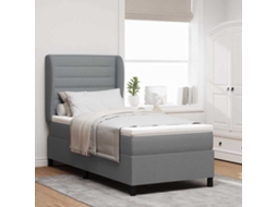 Vidaxl Cama Box com Colchão Cinzento claro 80 X 200 Cm Tecido