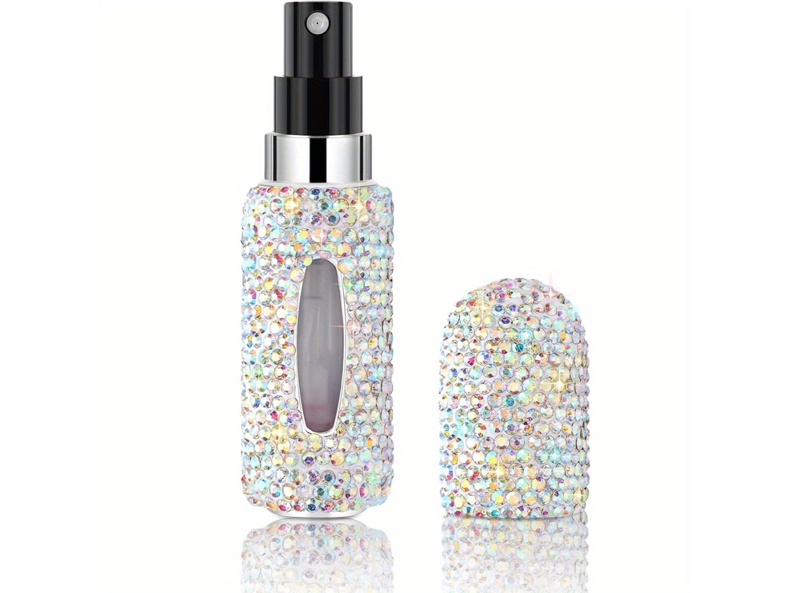 Frasco de Perfume Portátil Reutilizável de 5 Ml com Bico Spray em Formato de Diamante Brilhante MDUG (colorido)
