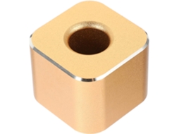 Mini Porta Lápis Quadrado Em Liga De Alumínio Com Orifícios Redondos, Suporte De Metal Dourado.