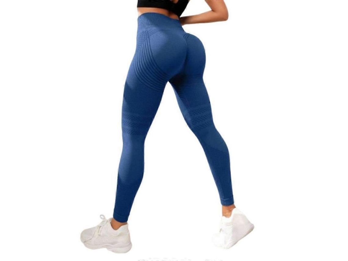 Leggings Anticelulite De Alta Qualidade Com Recorte V, Material Elástico E Respirável Para Treinos E Uso Casual Azul Cinza