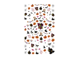 Adesivos de unhas com caveiras, série Halloween, autoadesivos para manicure F258