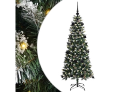 Árvore De Natal Artificial Pré Iluminada Vidaxl Verde Pvc (66 X 66 X 150 Cm)
