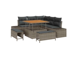 Maison Exclusive - Conjunto De Sofá De Jardim 8 Pcs Cinzeto Rattan Sintético