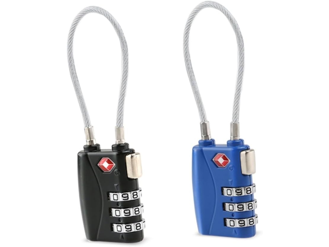 Conjunto De 2 Cadeados Combinação Aprovados Pela Tsa Para Bagagem, Em