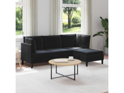 Vidaxl Conjunto De Móveis Para Sala De Estar 4 Pcs Preto Veludo