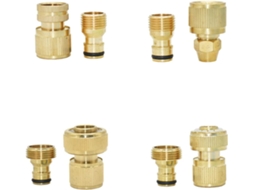 Adaptador de Conexão Jardim em Latão 1,9 Cm, 1,2 Cm e Conector Rápido para Mangueira com Cobre Rosqueado 1