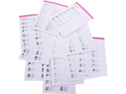 12 folhas em branco para prática de nail art para iniciantes.
