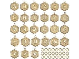 Letershangers 26 Unidades - Hangers Em Forma De Z - A-z - Ouro A 18k - Pernas De Aço Com Acabamento Em Prata - Feita À Mão - Dimensões 20x16x2,5 Mm