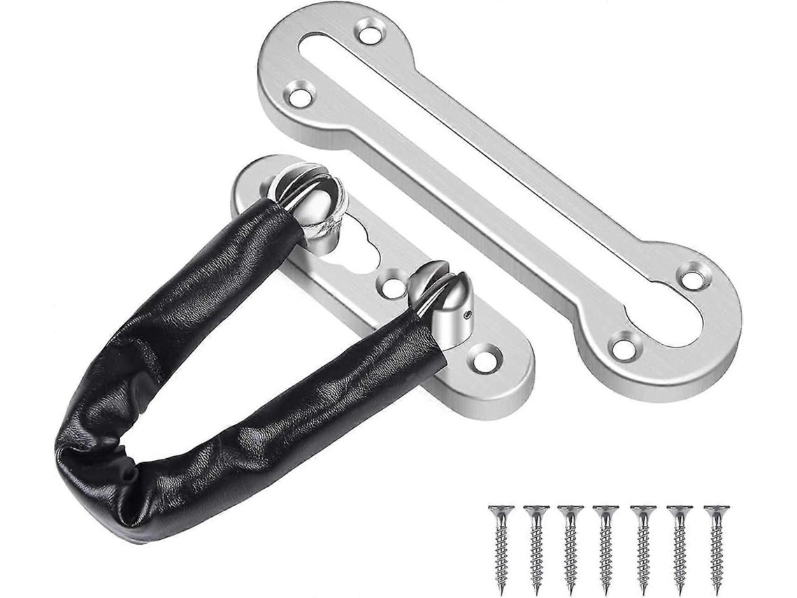 Cadena de Seguridad para Puerta Interior de Acero Inoxidable Sus304 Con Tornillos, Acabado Niquel Cepillado Protección Anti intrusión