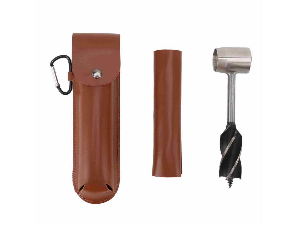 Chave manual com broca para sobrevivência, multifuncional, com capa de couro PU