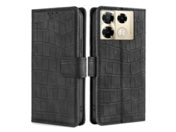 Capa De Couro Com Fecho Magnético Skin Feel Crocodile