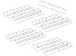 Conjunto de 25 réguas de plástico transparente para medição e desenho, ferramentas de medição portáteis para
