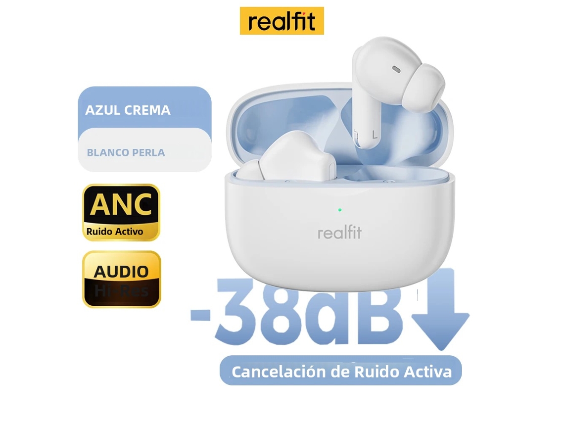 Fones De Ouvido Bluetooth (brancos) Com Cancelamento De Ruído Ativo, Função Enc Para Chamadas E Graves Estéreo Hifi.