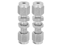 2 Peças Conector De Parede De Compressão Aço Inoxidável 316 Dobro Ferrulas Acessório Ф3