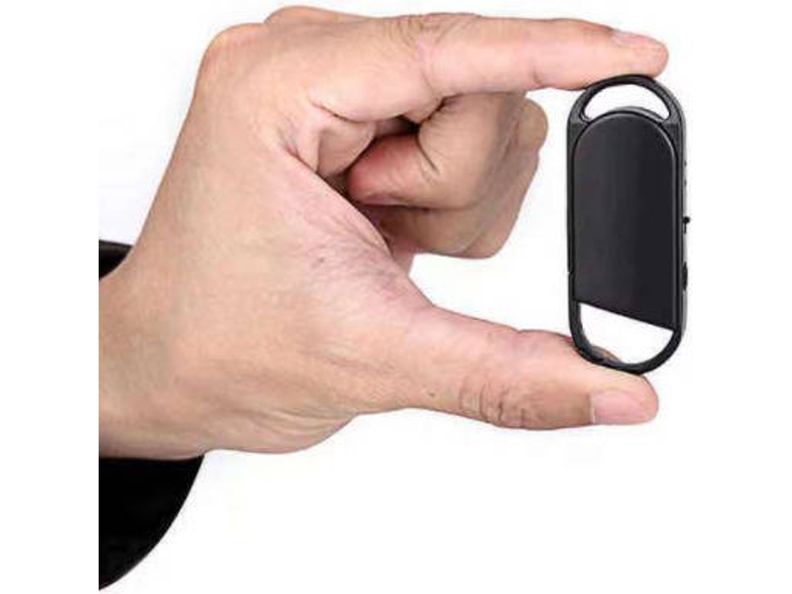 Porta-Chaves com Mini Gravador Espião de 8 Gb Unidade Flash Usb Reprodutor de Mp3Preto