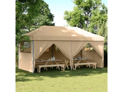 Vidaxl Tenda Para Festas Pop-up Dobrável Com 4 Paredes Laterais Bege