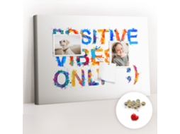 Painel De Cortiça Para Parede Citação Positiva Para O Corredor Espelharte (60x40 Cm)