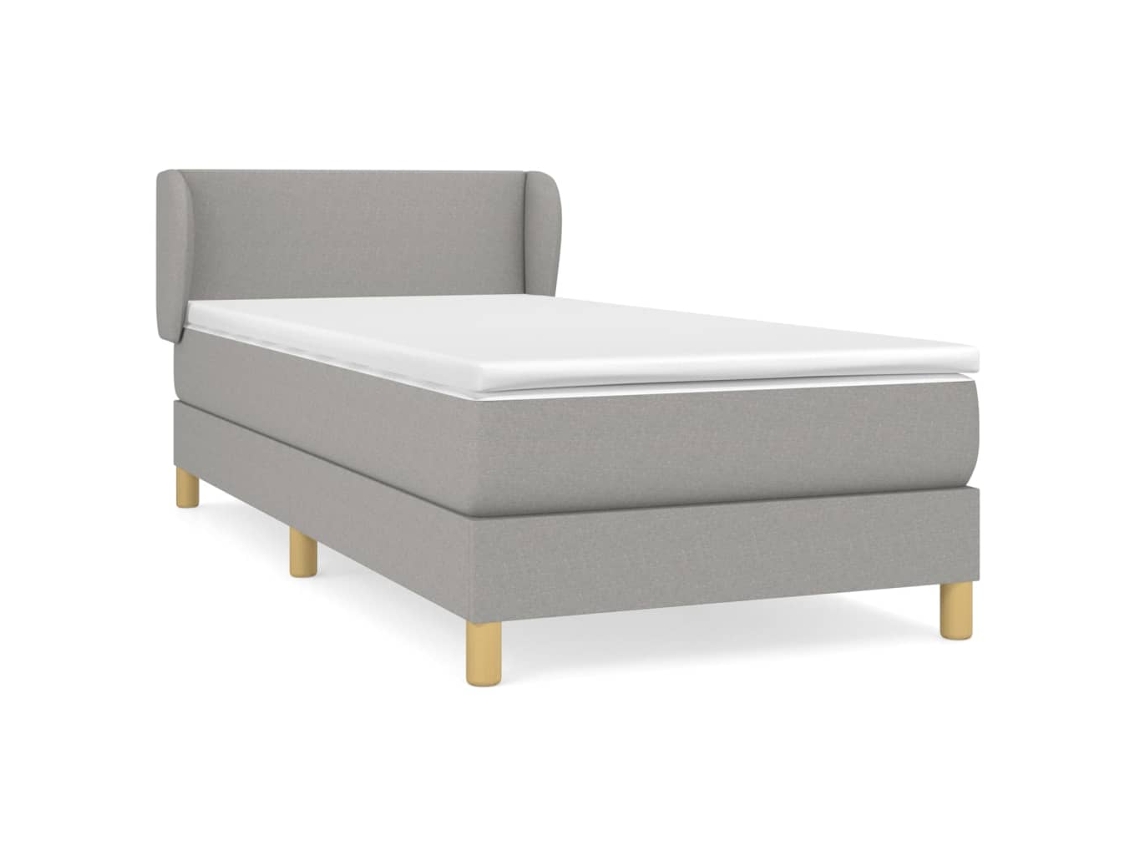 Cama com Molas/Colchão Tecido Cinzento Claro MAISON EXCLUSIVE (90x190 cm)