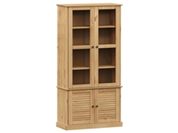 Glass Display Cabinet, Glass Display Cabinets Vidaxl Marrom Madeira De Pinho (n/a)