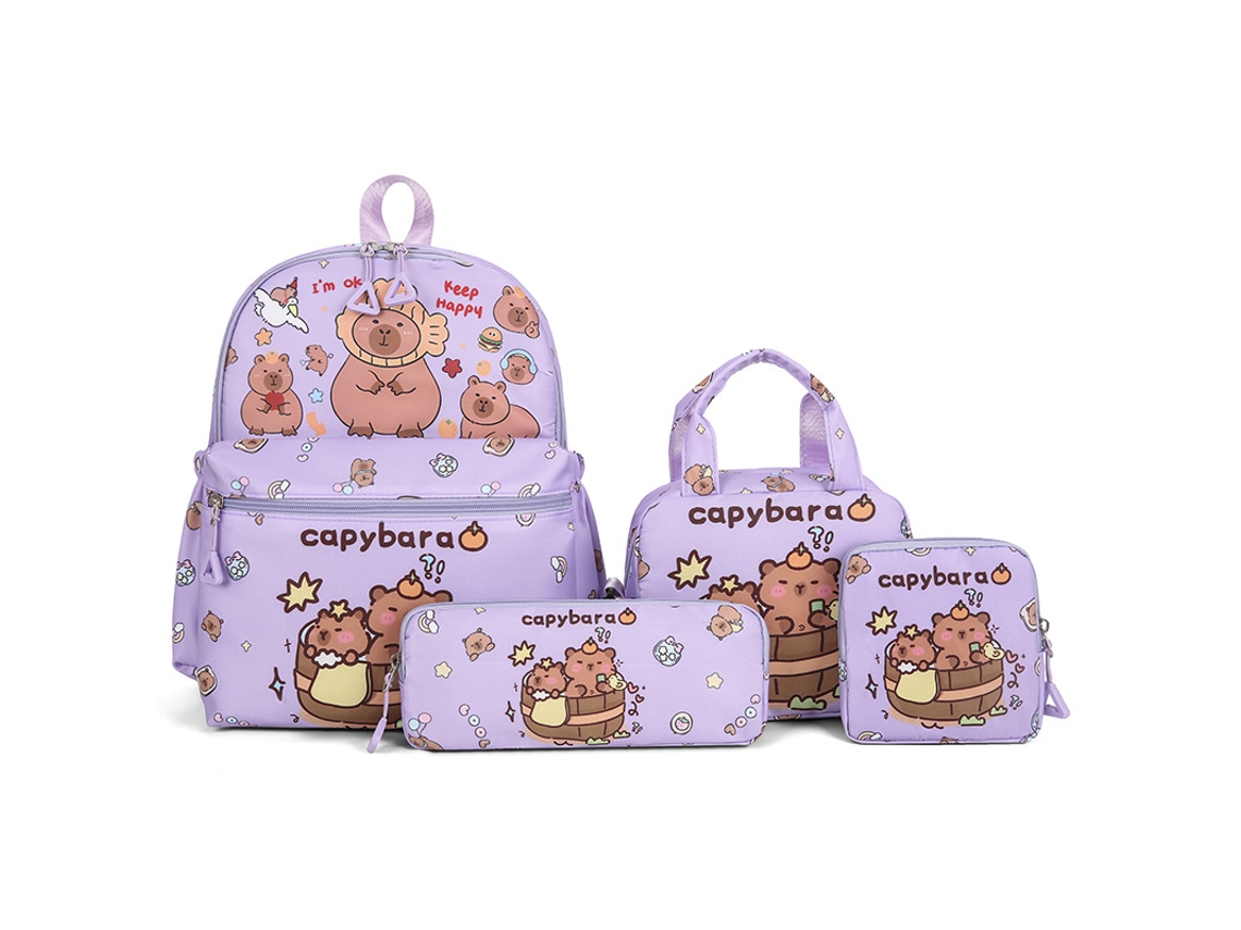Conjunto de Mochila Escolar com 3 Peças CUICH (roxo)