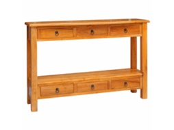 Conjunto 1 Mesa Console Rústica Vidaxl Castanho Madeira De Mogno Maciça (115 X 32 X 76 Cm)