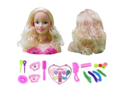 Mali kit de Maquiagem e Penteado para Crianças com 17 Acessórios Boneca de Brincar Educativo Presente para Meninas