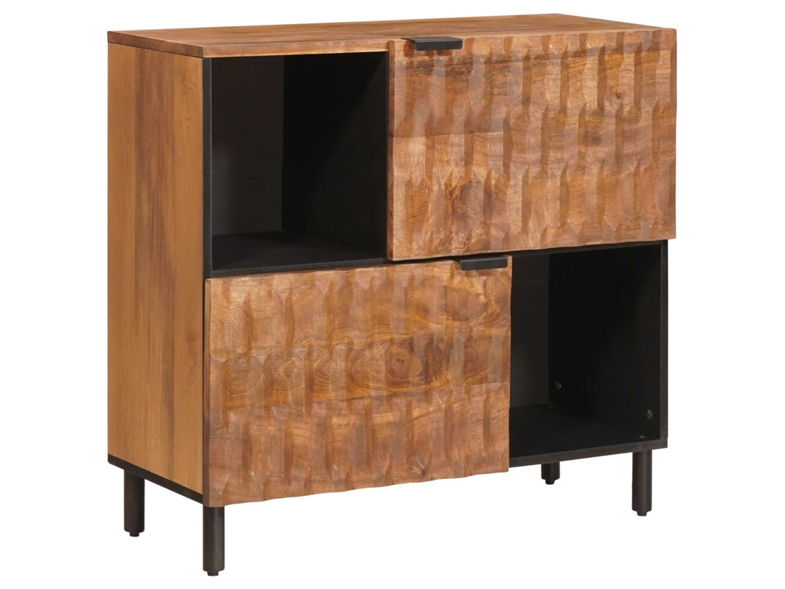 Vidaxl Buffet Acabamento Em Acácia Marrom 80 X 33 X 75 Cm