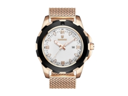 Reloj Deportivo Masculino De Metal Fashion Con Movimiento De Cuarzo Impermeable (oro Rosanegro)