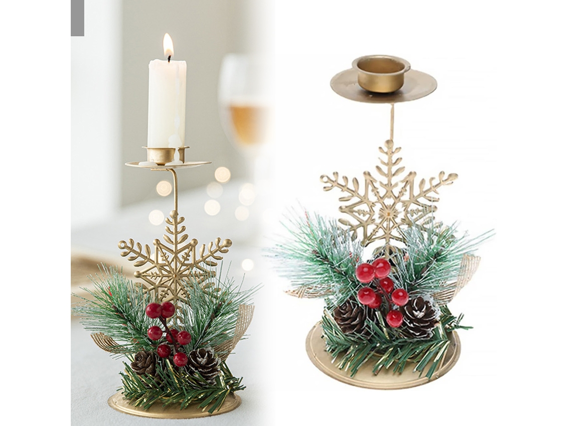 Suporte Central de Natal para Velas Porta Velas de Cone NEVEANCE
