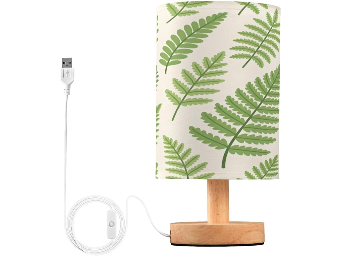 Abajur De Cabeceira In Format Folha Para Quarto, Con Portas de Regamento USB C, Luminária De Mesa Cabeceira