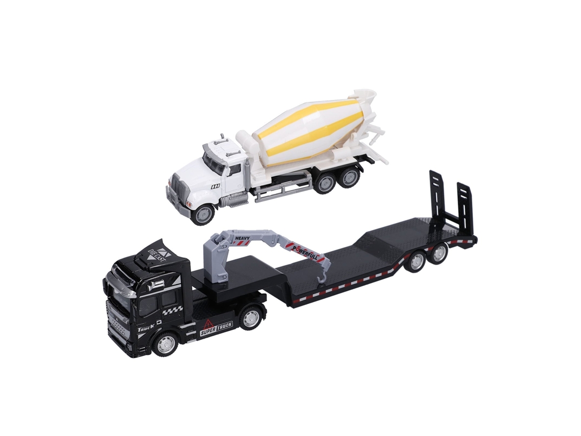 Primerox modelo de Trailer de Engenharia 1:50 com Braço Móvel Brinquedo Educativo de Carro para Crianças